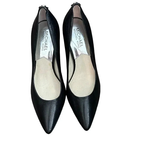 MICHAEL KORS MK Black Pointed Toe Flex Pump Mid-Heel Size 7M - Picture 8 of 9